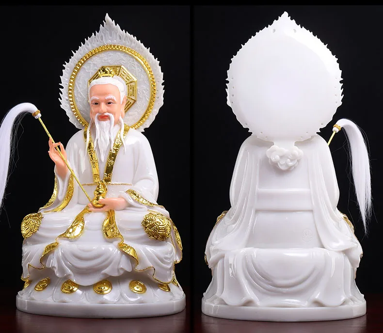 large HOME family protection Temple Altar Worship Taoism Fairy ZU SHI TAI SHANG LAO JUN God gilding jade BUDDHA FENG SHUI statue