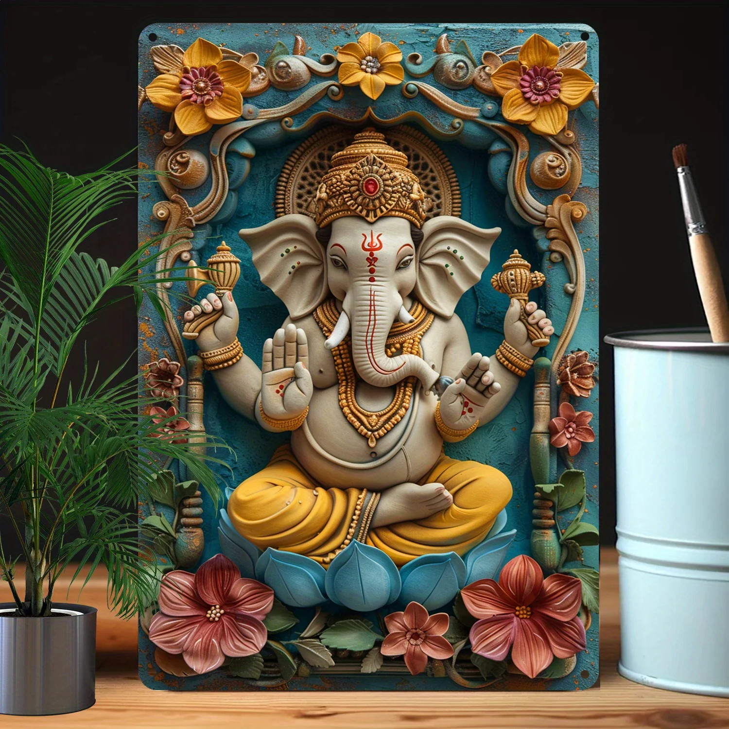 Ganesha of Hinduism Sign: materiale, resistenza alla flessione superiore al 32%, decorazioni festive per la casa, l\'ufficio o l\'aula