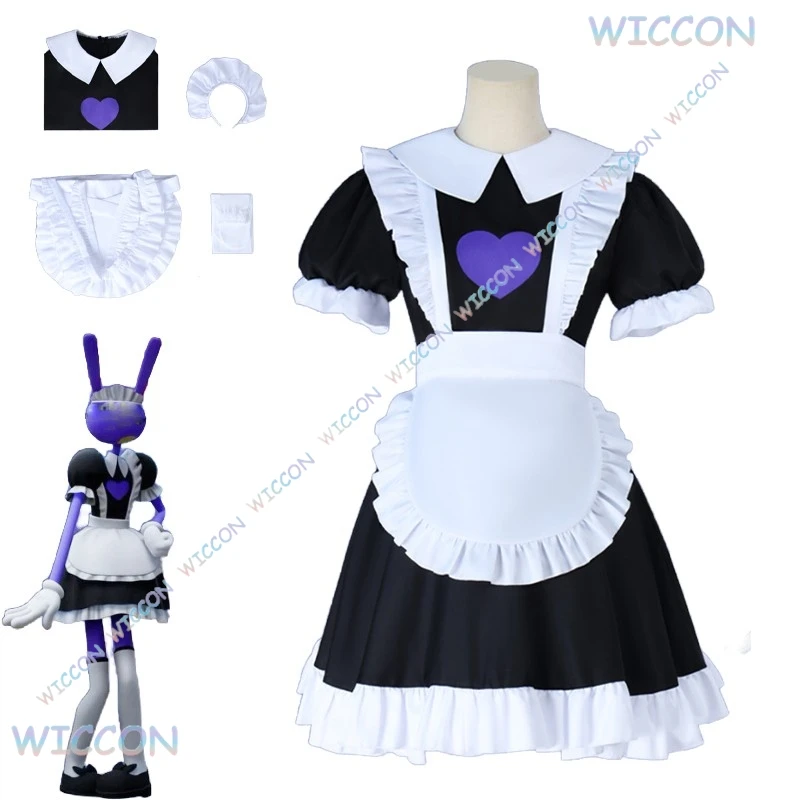 

Anime The Amazing Halloween Digital Party Circus Cosplay Jaxx Cosplay Maid Dress Women Roleplay Suit