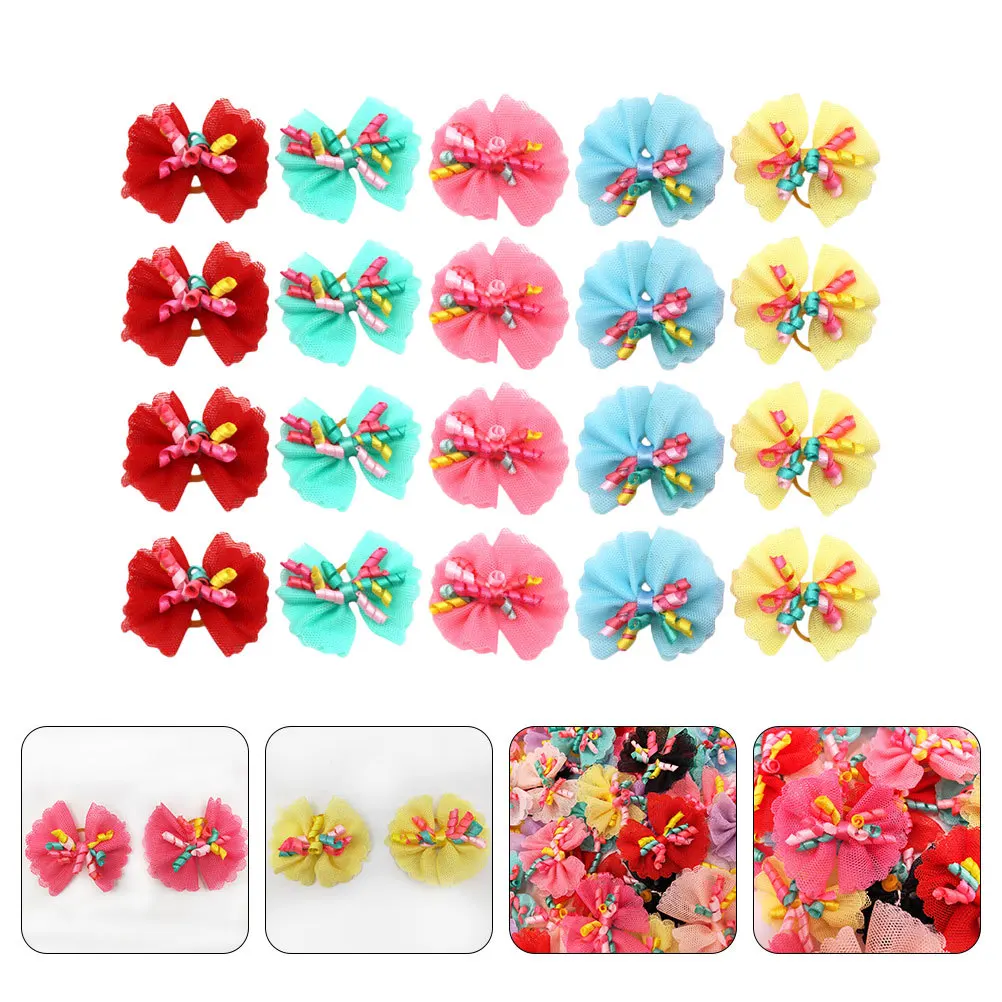 

20Pcs Dog Bows Decorative Pet Hair Ties Sweets Halloween Design Charming Eye-Catching Festival Parades Photo Shoots