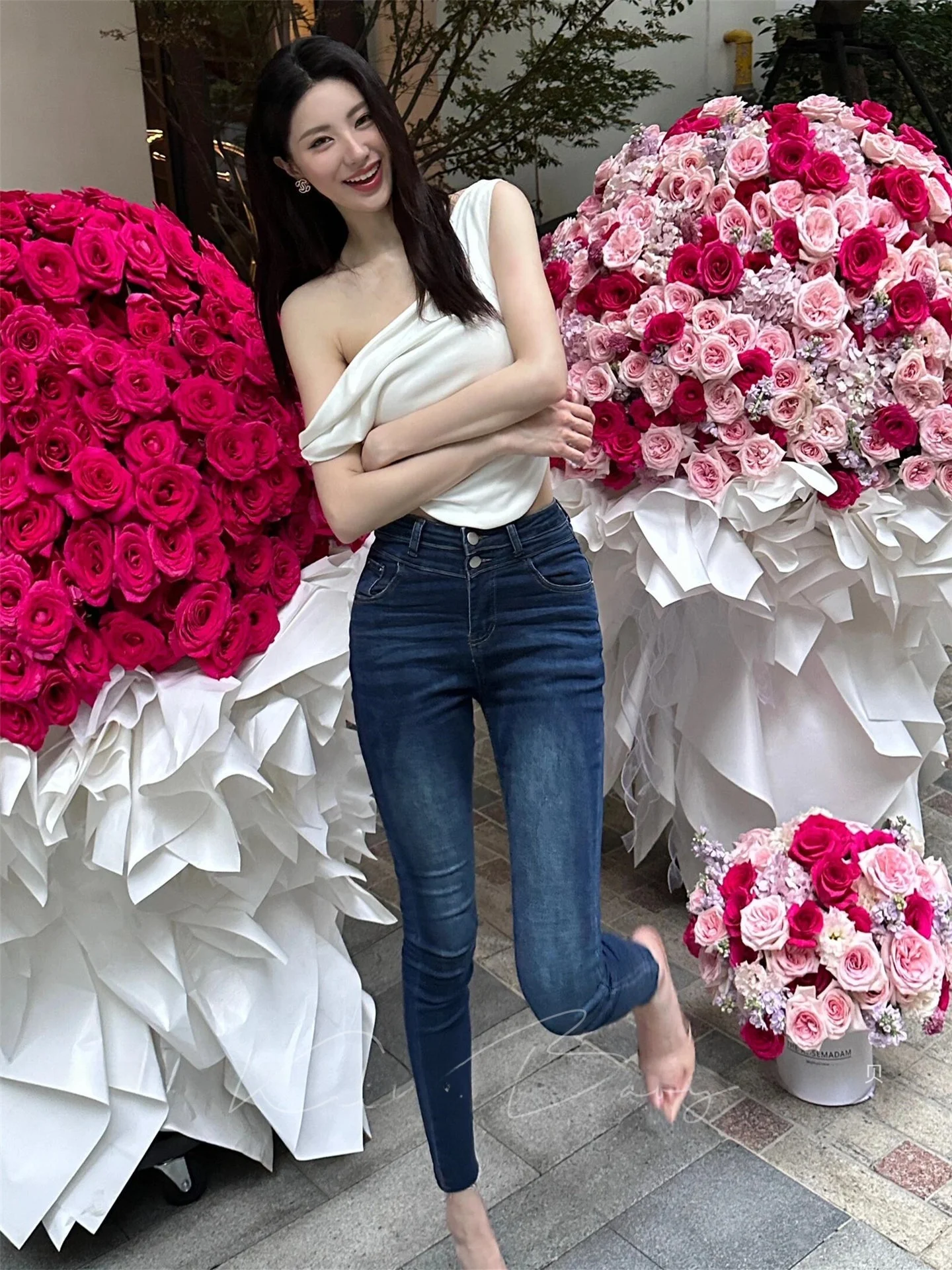 

Ретро-джинсы синего цвета, облегающие, с высокой талией, из эластичного хлопкового денима, женские, для зимнего сезона