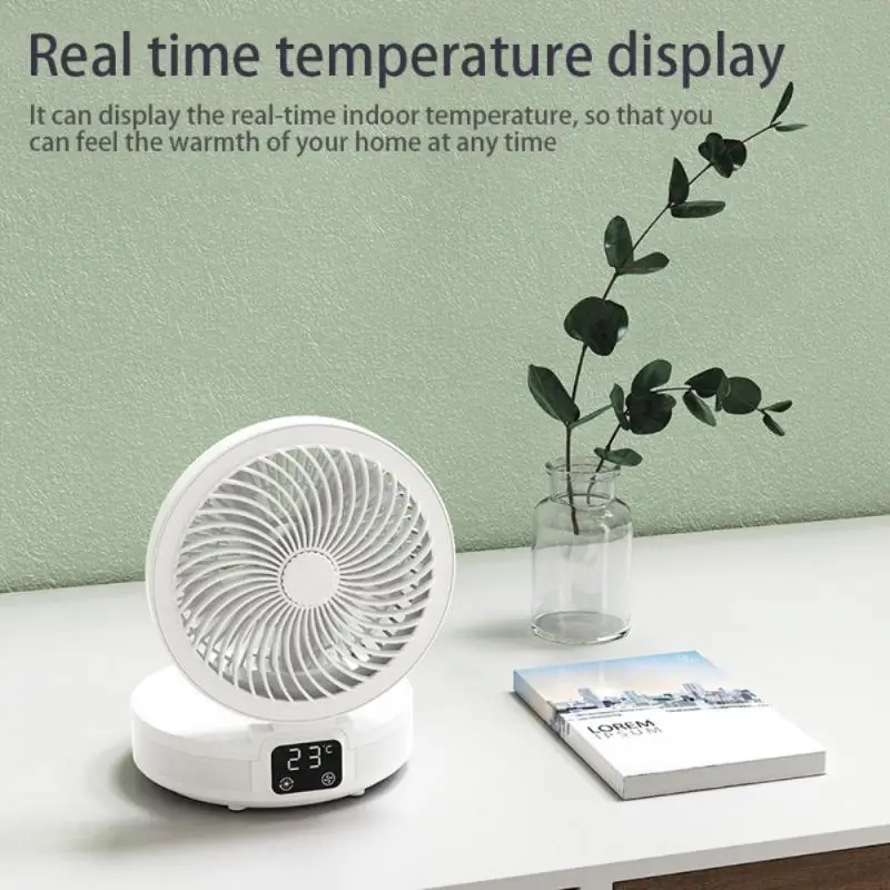 Desk Fan Portable Powerful Small Table Fan Quiet 4 Speed Wind Desktop Personal Fan Rotate Mini Fan Cooling With Bedside Lamp