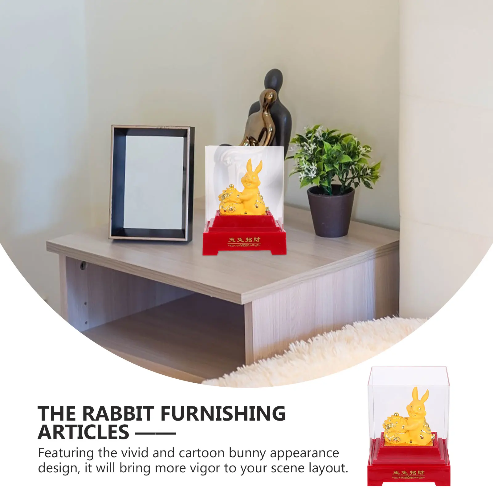 

2023 New Year Rabbit Statue Cartoon Bunny Decoration Desktop Garden Micro Landscape Premium Gift For Couples Friends Home Decor