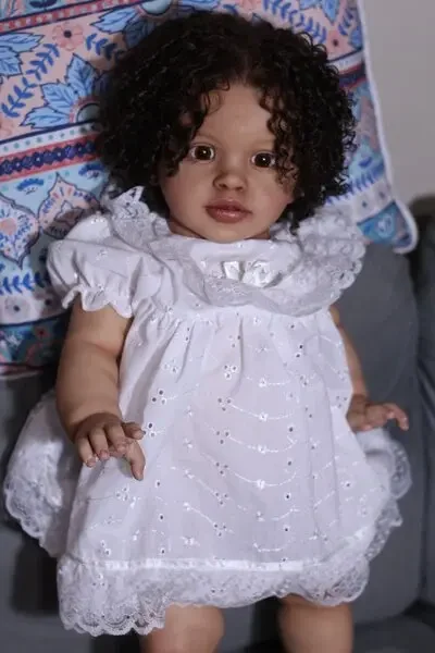 SINO-BB-Baby Pippa Reborn personalizado de 26 pulgadas con pelo enraizado a mano, muñeca ya terminada, regalo de cumpleaños