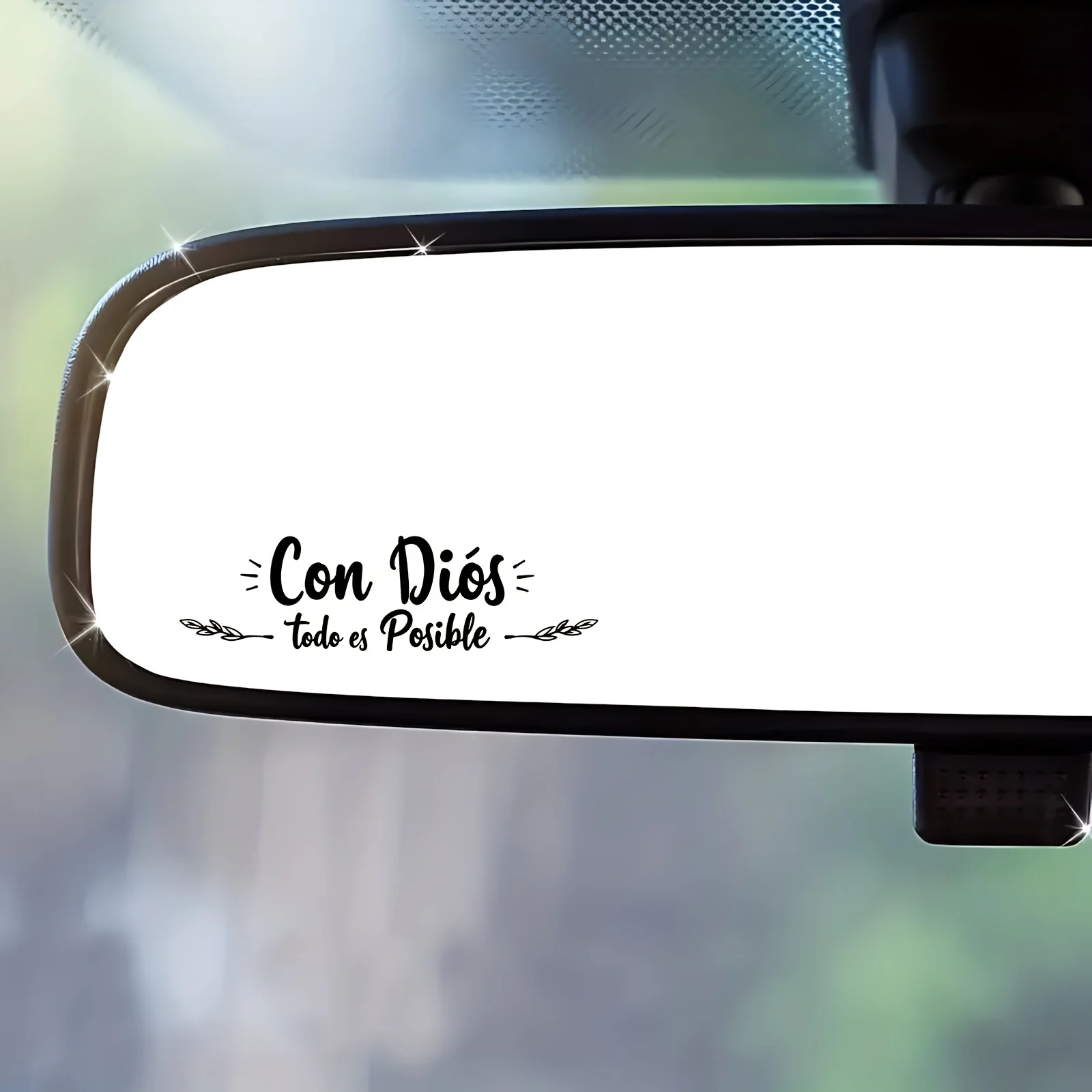God With Us All Things Possible Spanish Faith Waterproof Sticker For Car Mirror Motorcycle Laptop Holiday Gift Decor