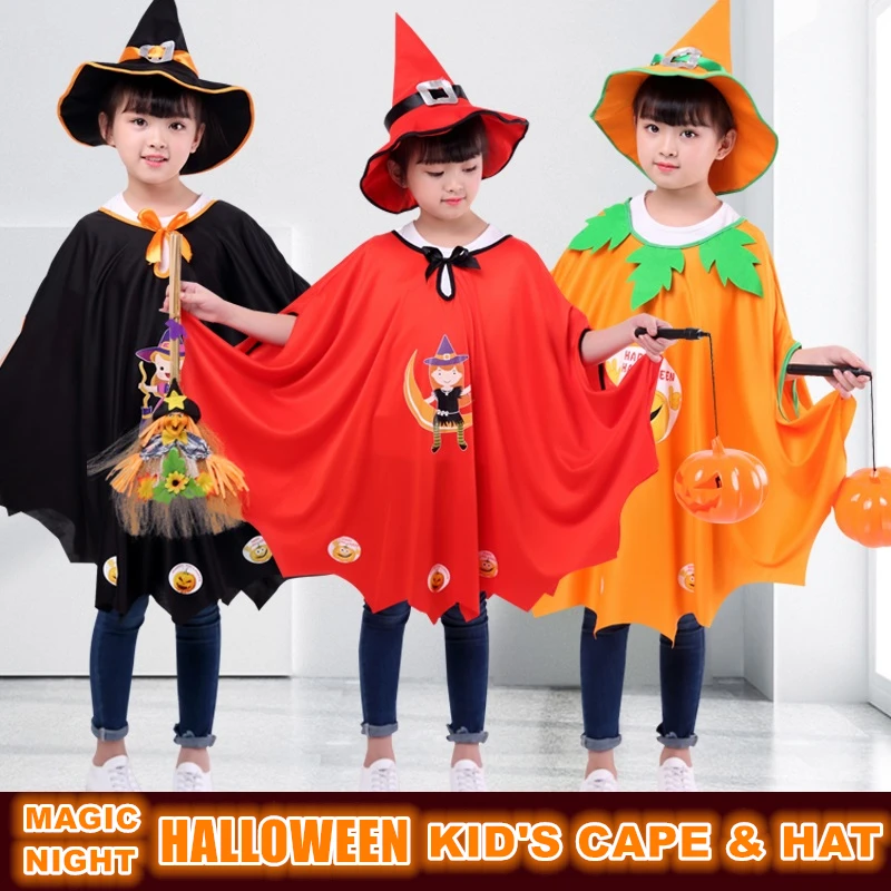 Capas para niños, sombreros de Mago para niños de 3 a 14 años, regalos para niños y niñas, Halloween, vacaciones, Cosplay, vestido, suministros para fiestas, Regalos de Pascua