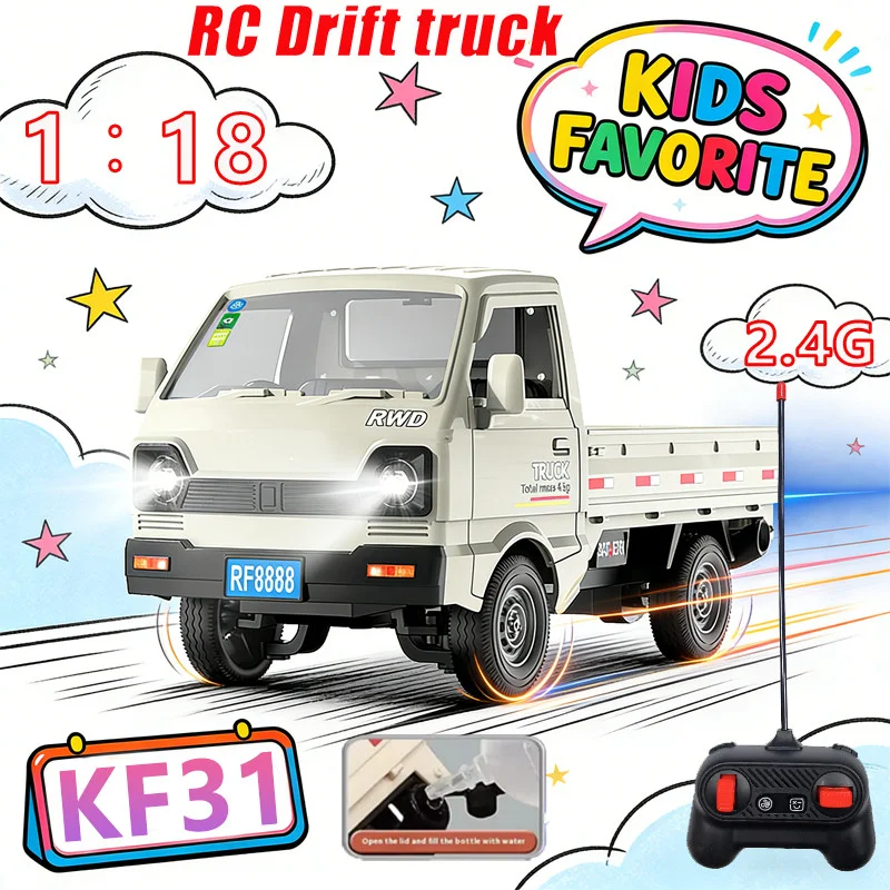 KF31 NEW 1:18 RC Drifts Climbing Cars For Kids Remote Control Toys With Spray Lights Durable Off Road Truck Gifts For Boys Girls