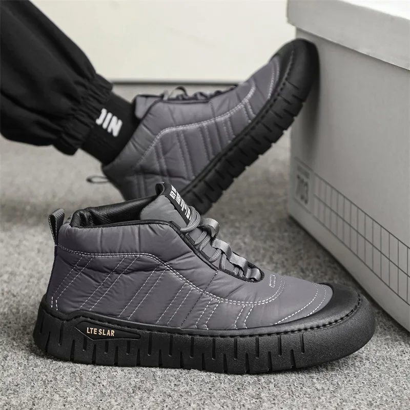 

Pop Fashion Men's Shoes Winter Warm Plush Cotton Shoes Comfortable Padded Men Snow Boots For Men Outdoor Non-slip Sports Work Sh
