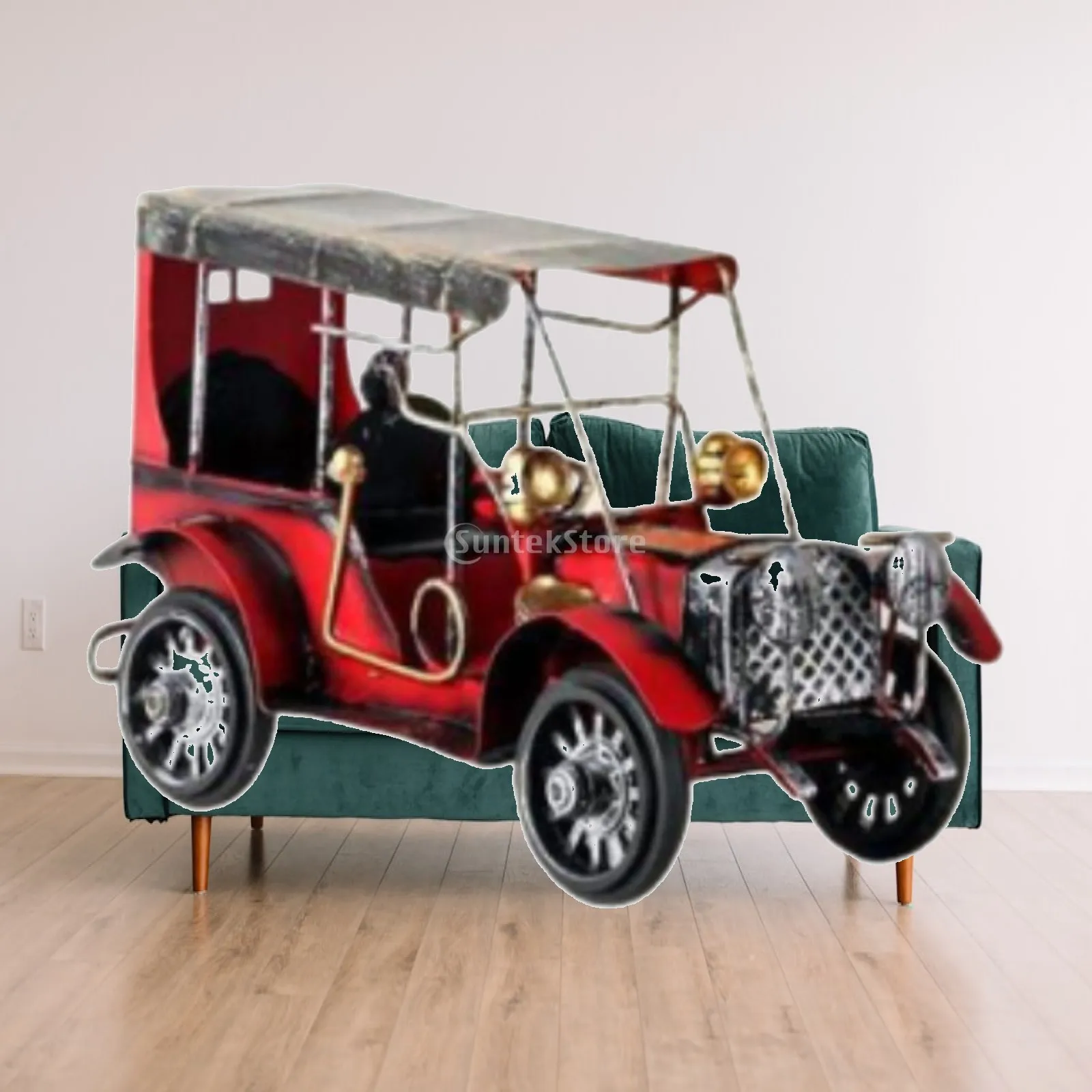 Vintage Design Car Model Collectible Decoration Ornament Iron Photo Prop Rustic Automobile Figurine for Room