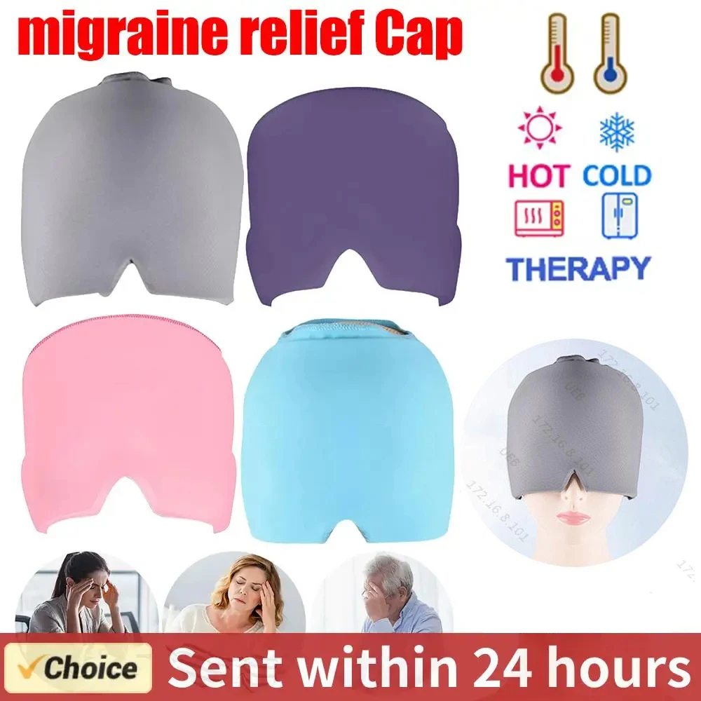 Relief Headgear Migraine Relief Cap Gel Ice Cap Cold Compress Therapy Cap Ice Head Wrap Pack Eye Mask For Pressure Relieve Pain