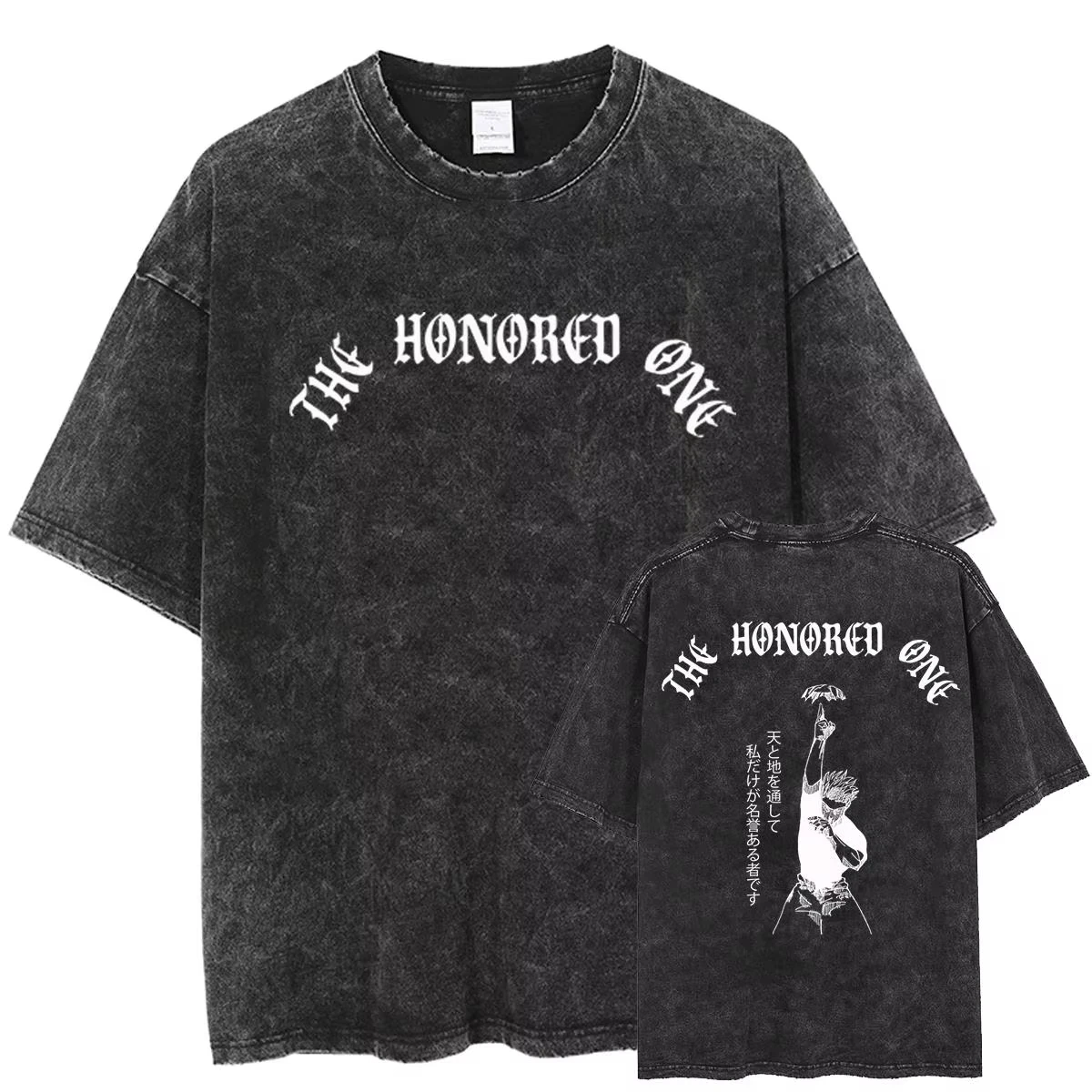 

Jujutsu Kaisen Anime Clothing Gojo Satoru Graphic Tee Men Vintage Washed T-shirts Manga Cotton Tshirt Harajuku Male T Shirt