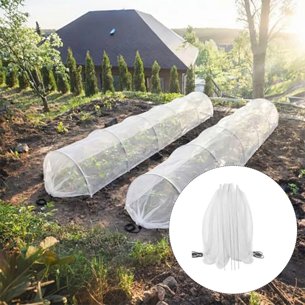 Steel Frame Plant Canopy For Outdoor Use - 43cm D X 290cm L With 60 Mesh Netting To Maintain Warmth And Moisture