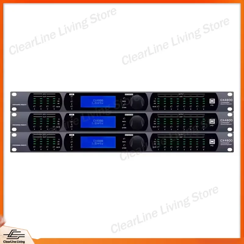Professional 4 In 8 Out Digital Audio Processor Speaker Management System 32bit DSP Crossover Divider Stereo Pairing Metal
