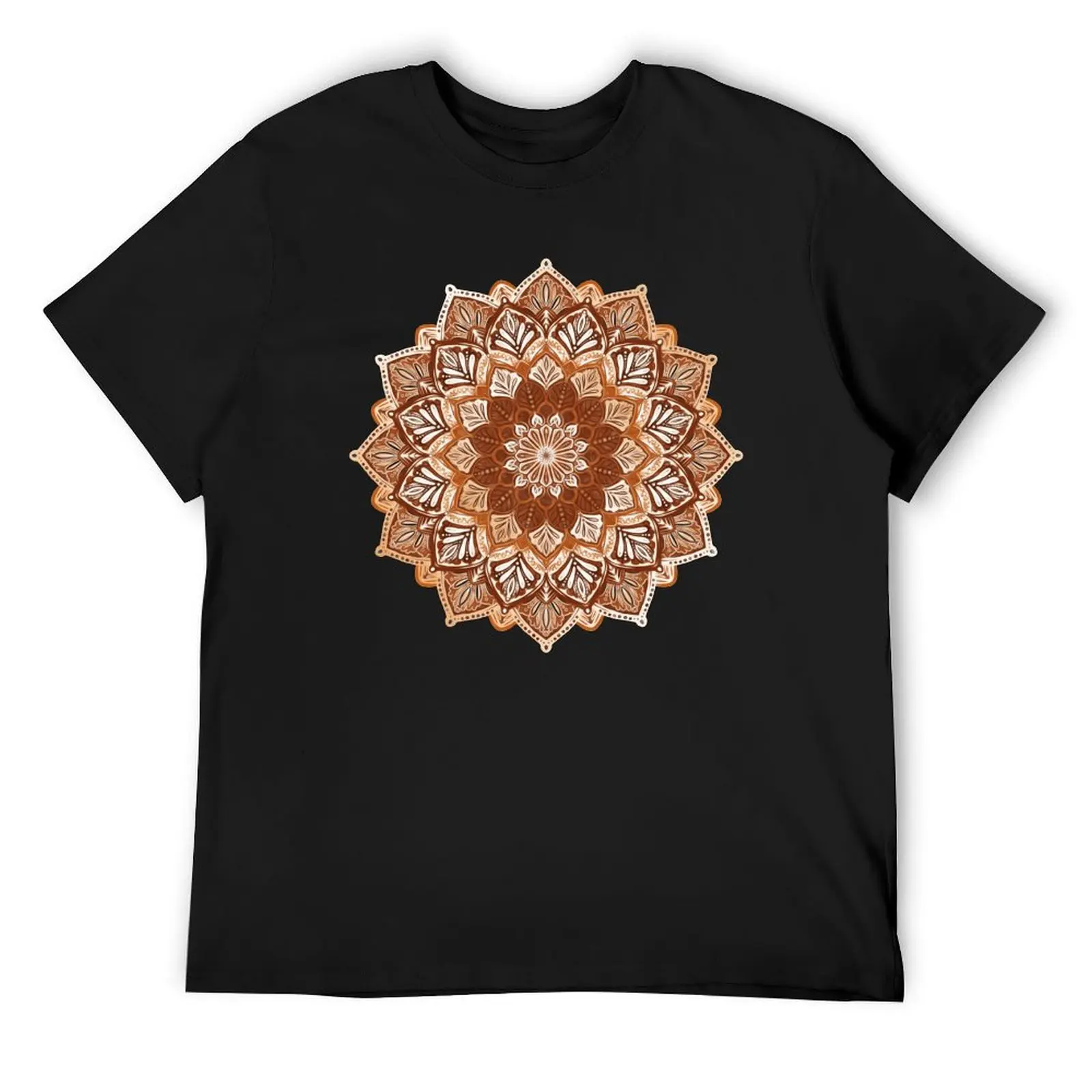 

Boho Mandala in Monochrome Brown and Cream T-Shirt summer tops croswit shirt man summer top workout shirts for men