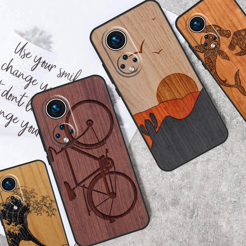 Wolf Bike Butterfly Wood For Honor 90 Lite 50 70 Magic 6 5 Pro Case For Honor X9b X8b X7a X6a X9 X7 X8 X8a X9a Cover