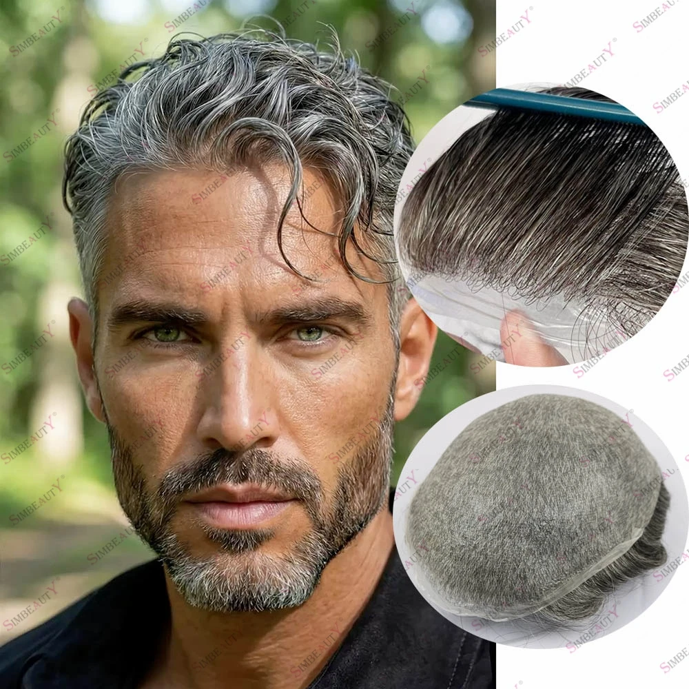 

Плотность 80%-90% 240 # 350 # Мужской парик-протез для волос черного, коричневого, серого цвета, ультратонкая полиуретановая основа 0.02 мм, незаметный
