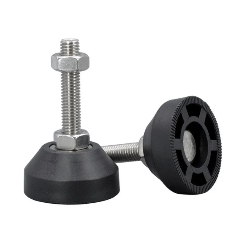 4pcs Adjustable Furniture Levelling Feet M8/M10 Screw Leg Stopper Swivel Base Articulating Lathe Legs Glide Pad Table Chair