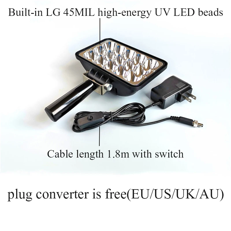 UV Curing Lamp Ultraviolet LED Light 405nm 365nm 395nm UV glue Green oil Resin Epoxy 3D printing Solder OCA Crack Detection