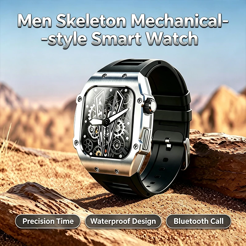 Korean Men Lifestyle - 2026 Men Skeleton Mechanical‑style Smart Watch