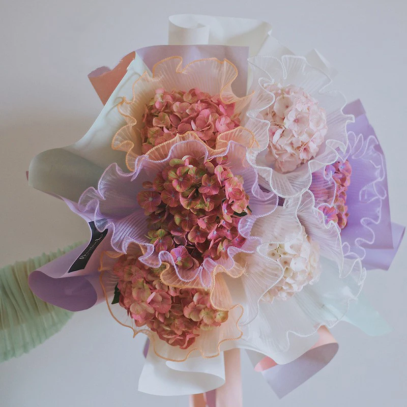 Flor De Papel De Embrulho, Fio De Onda De Pérola, Buquê De Embalagem Forro, Malha De Flores, DIY Bouquet Presente Embalagem Suprimentos, 28cm x 4m