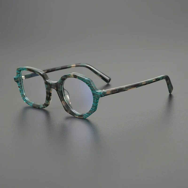 Niche color square glasses frame designer small round frame retro literary fashion personality prescription glasses thick frame