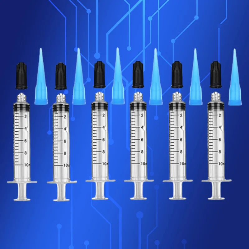 

Free Shipping Quality 10Pcs Plastic Syringes 5ml 5cc With Dispensing Needle Tips & Caps