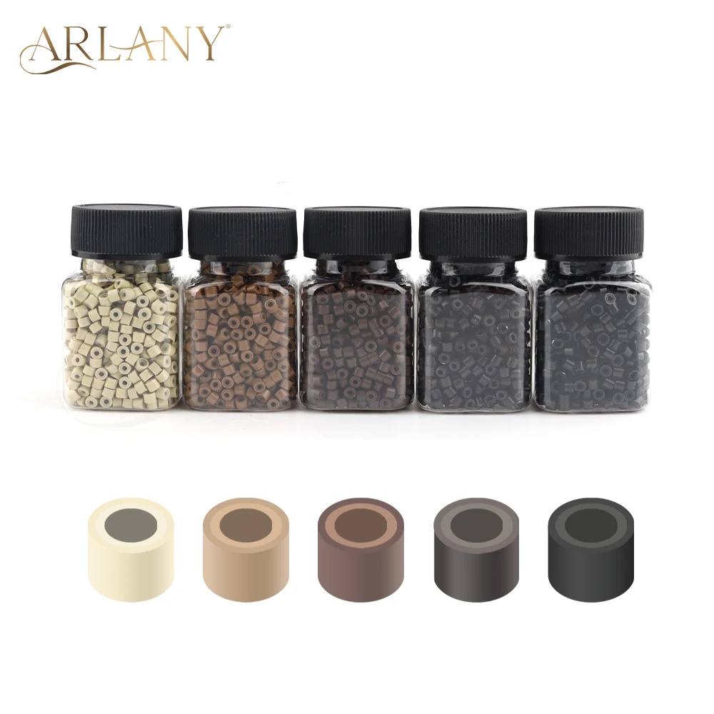 

ARLANY 1000Pcs Invisible Hair Extensions Beads 4mm Premium Silicone Beads for I Tip Hair Extension Microlink Beads Rings