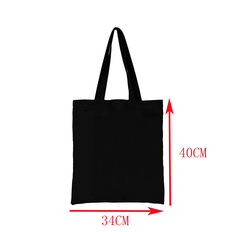 Skull Print 2022 Ladies Handbag Cloth Canvas Tote Black Shopping Travel Women Eco Reusable Shoulder Shopper Student Shopping Bag