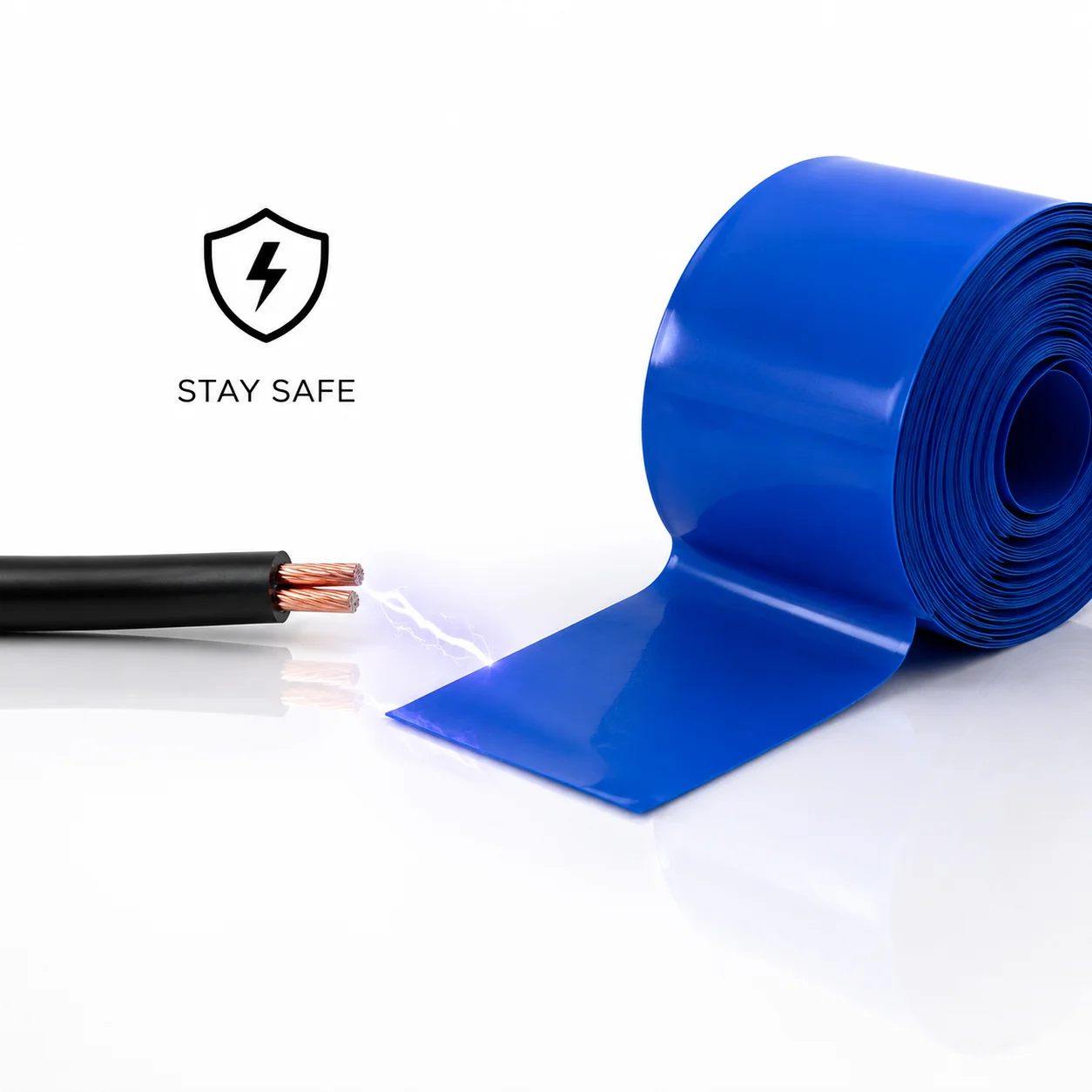 Blue PVC Heat Shrink Tubing 30mm-100mm Wide Pressure Resistant Lithium Battery Pack Complete Packaging Thermoplastic Film