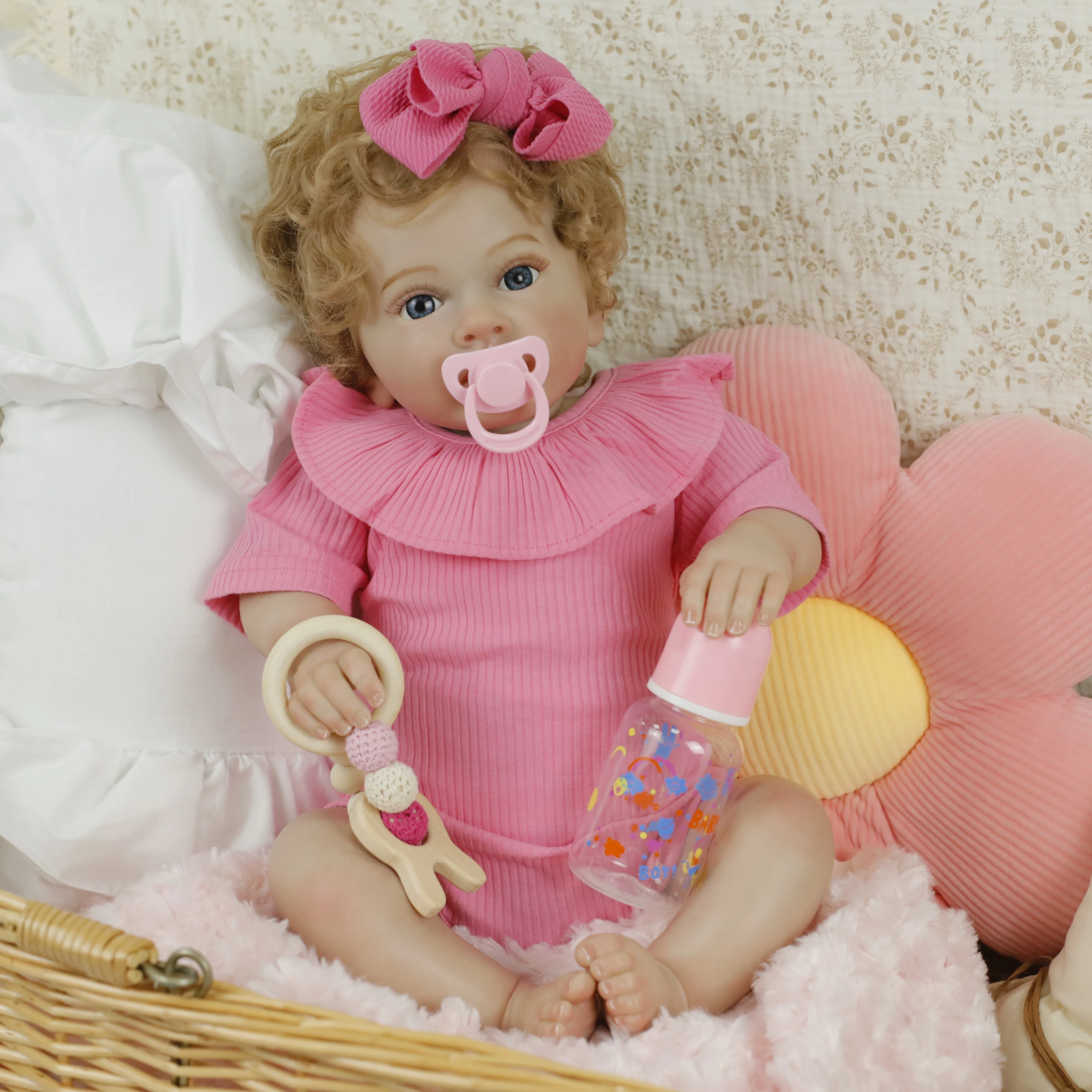 24 Inches Big Reborn Toddler Dolls Lifelike 3D Painting Soft Cloth Body Bebe Reborn Dolls for Girls