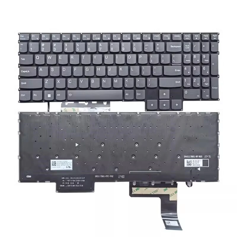 LL+ New Laptop US Keyboard For Lenovo Legion Pro 7 16IRX9H 83DE White Backlit
