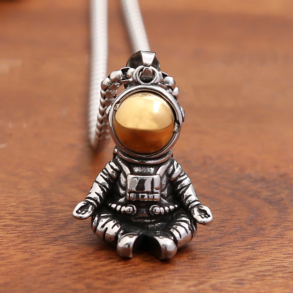 

Fashion Punk Stainless Steel Astronaut Pendant Necklace For Men Women Rock Hip Hop Cool Boy's Jewelry Gifts Dropshipping