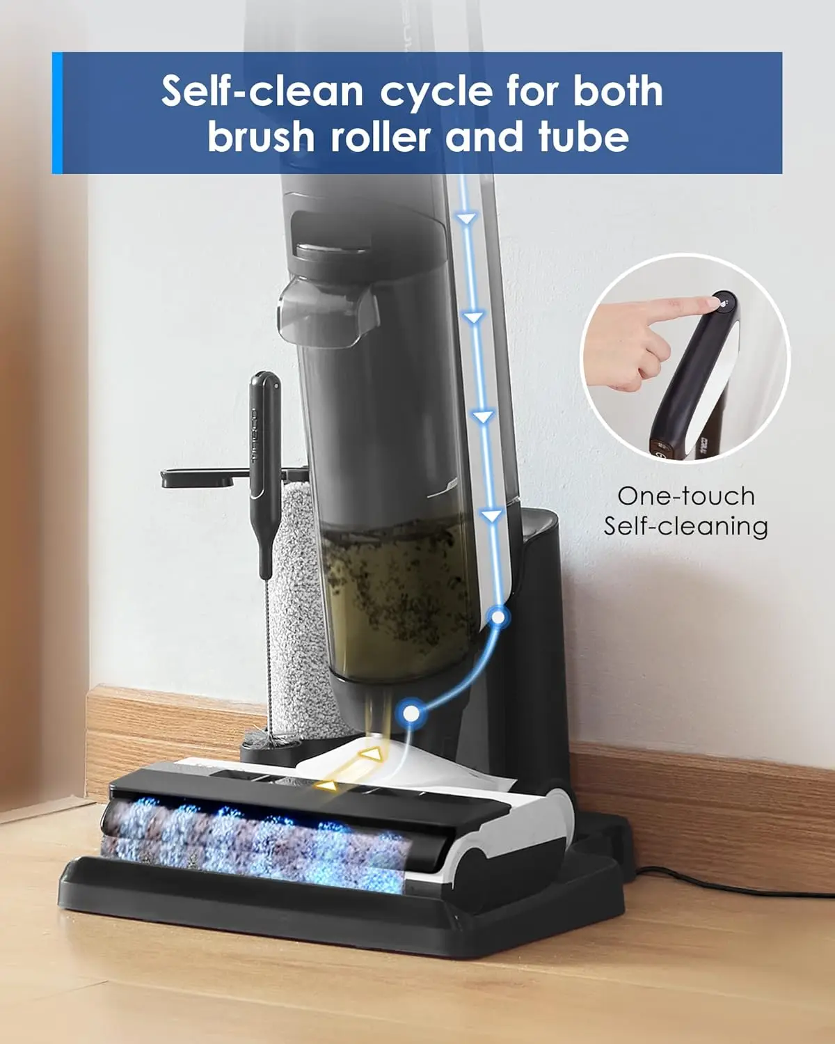 Floor One S5 Combo High Suction Auto Disposal All-in-One Wet/Dry Vacuum Cleaner Real-Time Monitoring Epoxy Floor Cleaning