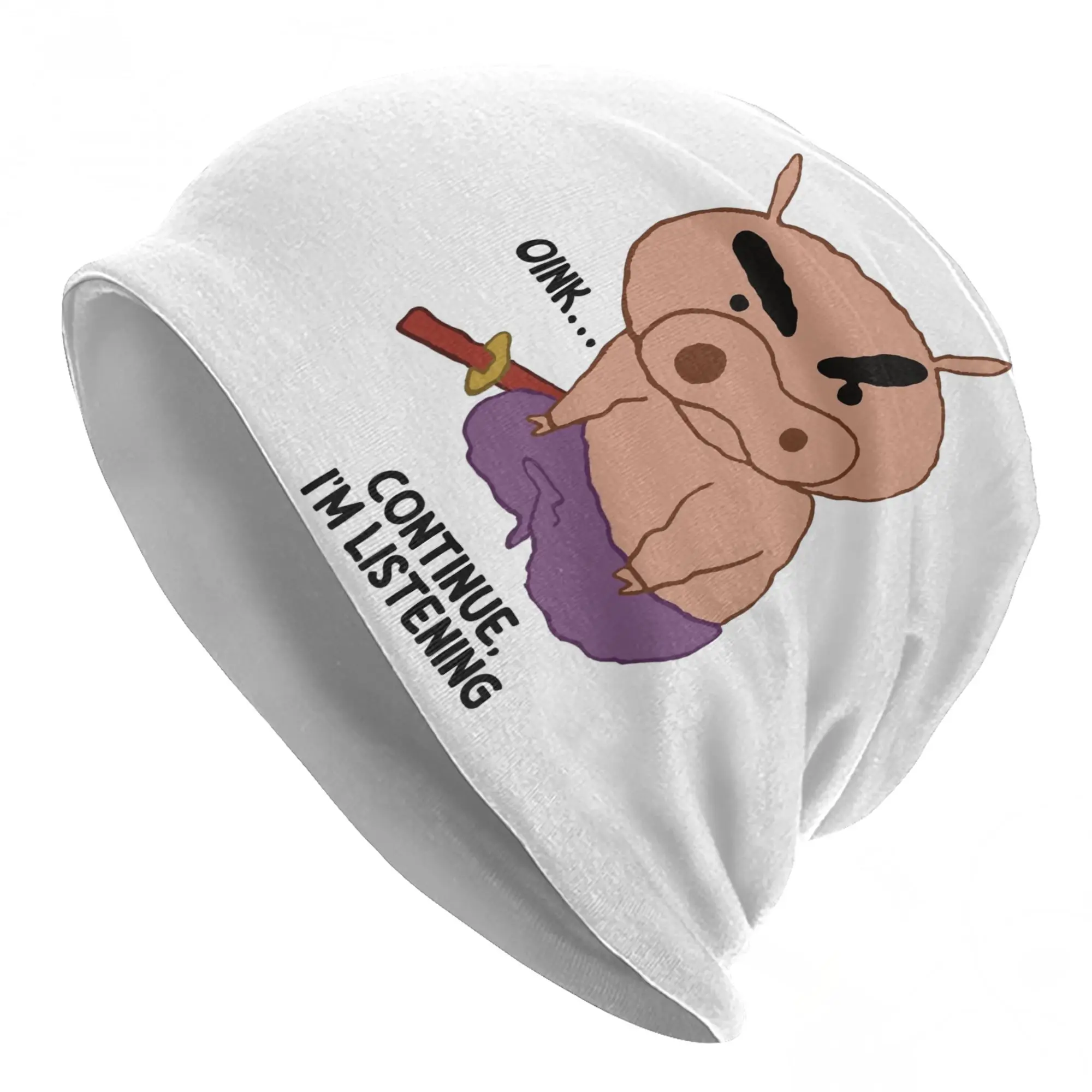 Brave pig Crayons Shin-chans Caps  Hip Hop Autumn Winter Outdoor Skullies Beanies Hat Summer Warm Head Wrap Bonnet Knitting Hats