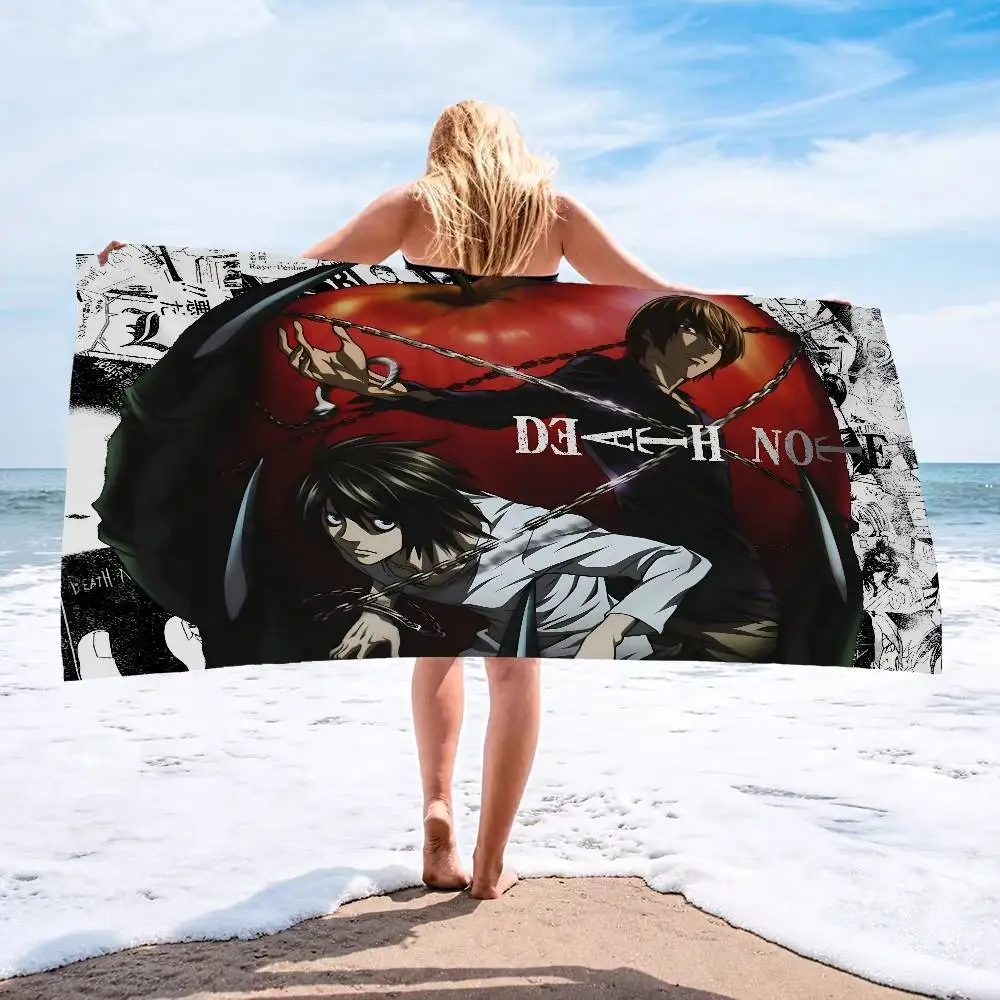 Anime Death NoteS Microfiber Printed Beach Towel Mountain Climbing Yoga Beach Swimming Running Absorbent Soft Towel
