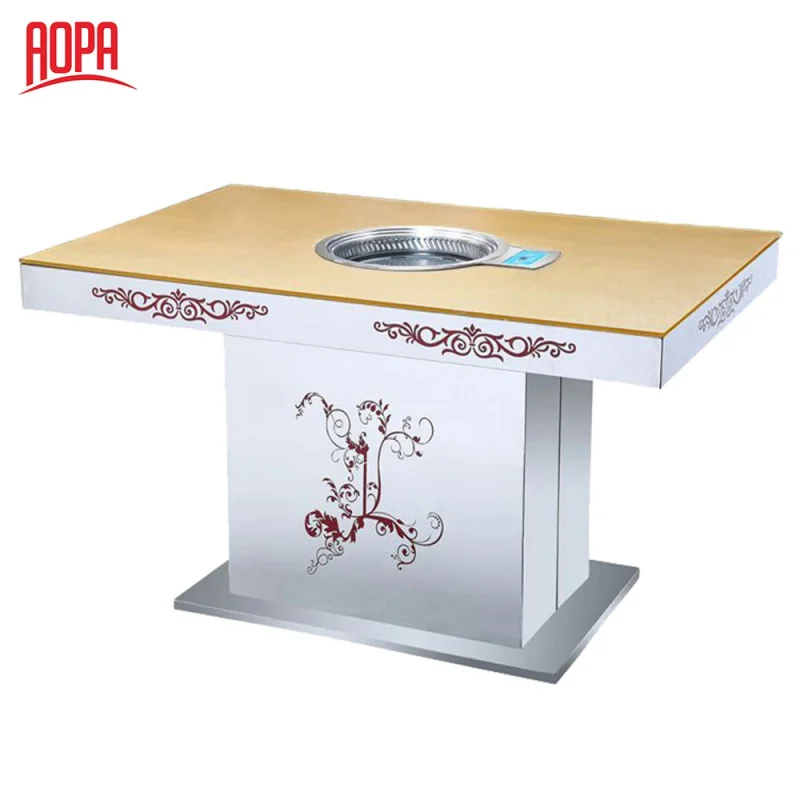 custom.AOPA Restaurant Smokeless Custom Korean Bbq Grill Table