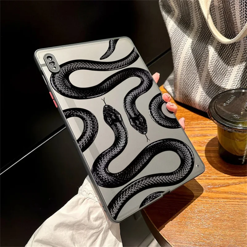 Matte Case For Samsung Galaxy Tab S9 FE Plus S6 Lite 10.4 S9 S8 S7 FE 11 Plus 12.4 A8 A7 Black Snake Spider Graphic Tablet Cover