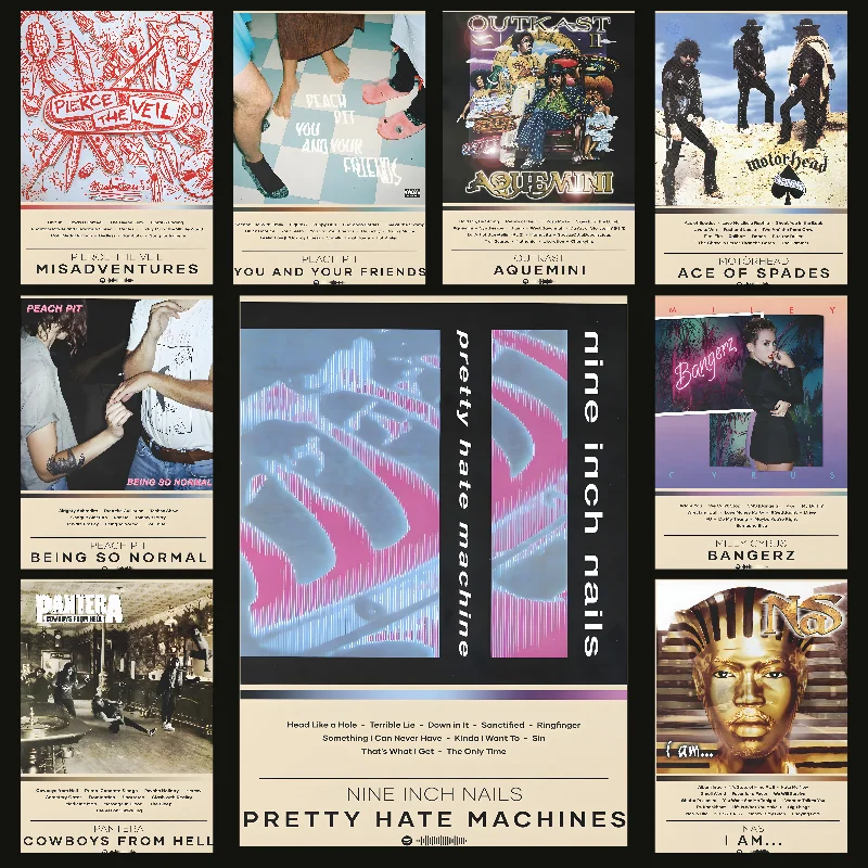 

Nine Inch Nails Outkast PPink-Floyd Singer Poster Self-adhesive Art Waterproof Paper Sticker Coffee House Bar Room Wall Decor