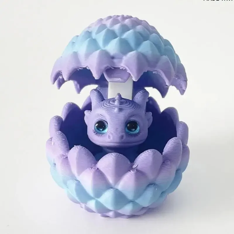 Set di ornamenti decorativi stampati in 3D con uovo di drago con piccolo drago all'interno di mobili per decorazioni per la casa di Natale, regalo per il desktop