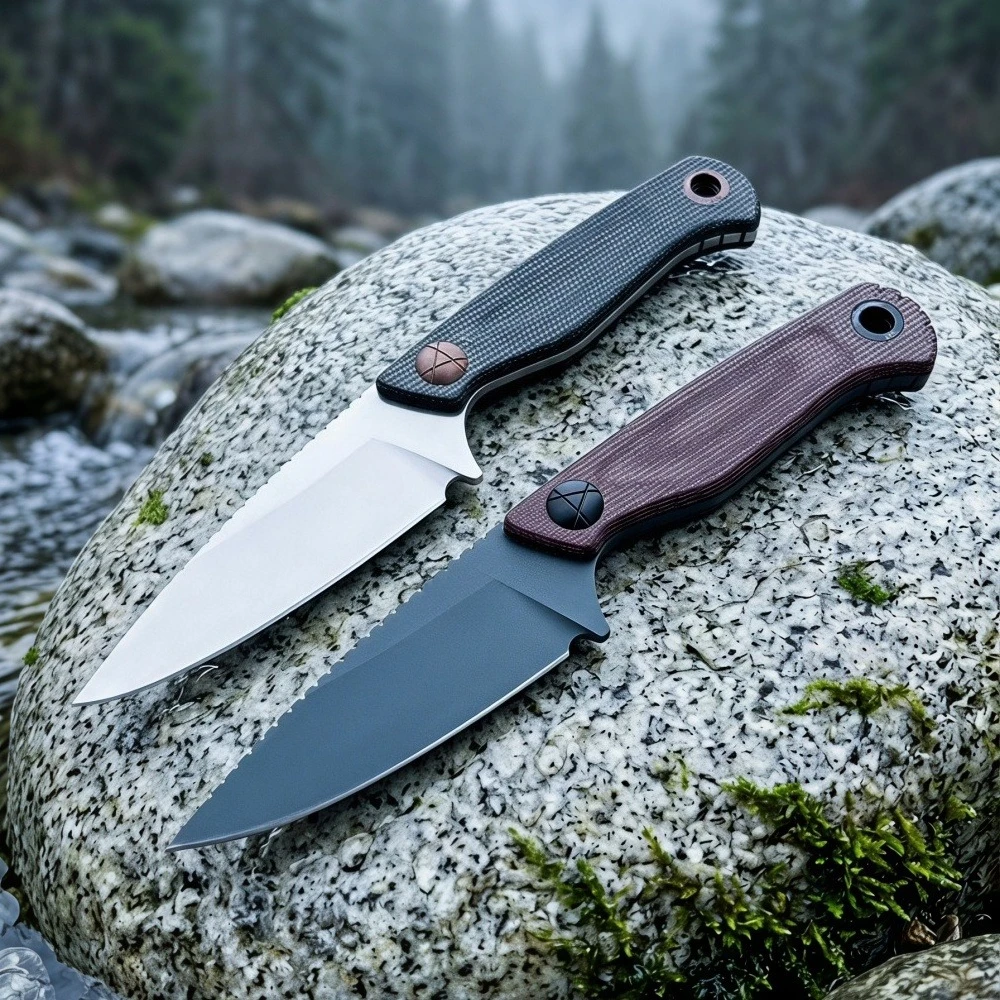 Image of 203 Hochhärte EDC Outdoor-Ausrüstung Camping Angeln Tragbares Feststehendes Messer Alltagsmesser Dschungel-Kletterwerkzeug mit Scheide