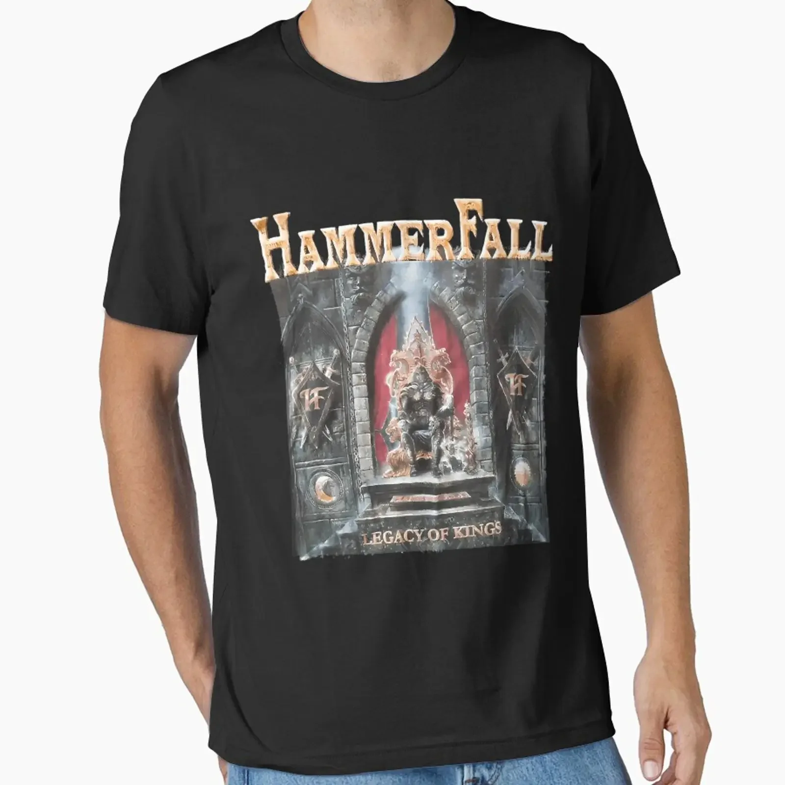 HammerFall designed and sold by MaximilianoSh vintage Washed Top For Everyday Wear Unisex Soft Slightly Casual Comfortable