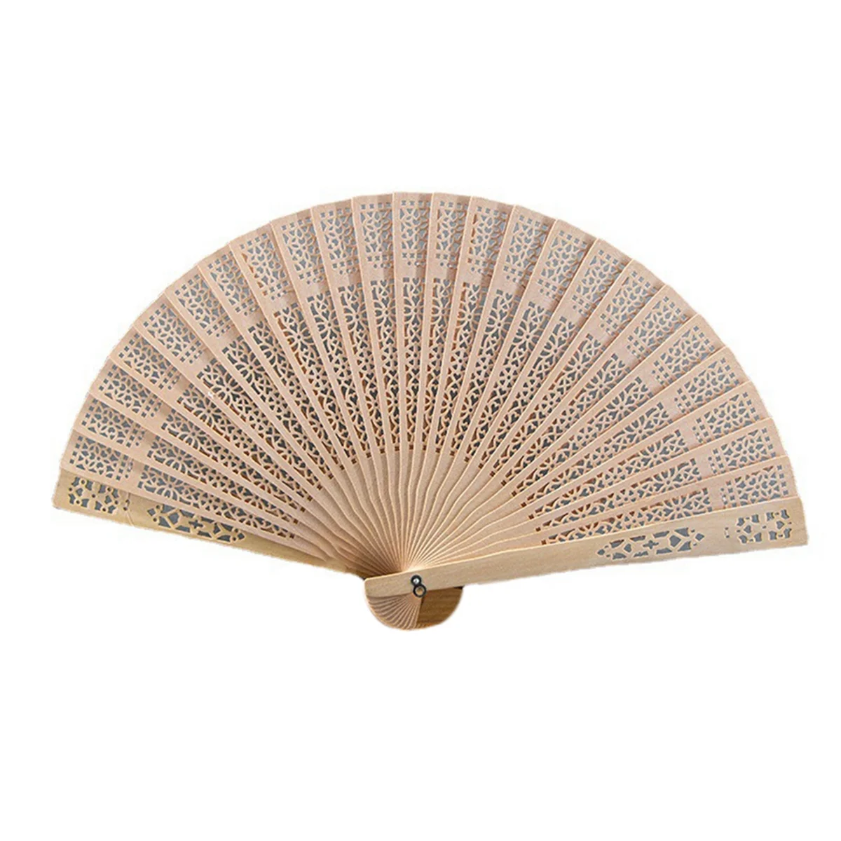 Fashion Wedding Hand Fragrant Party Carved Folding Fan Chinese Wooden Vintage Hollow Antiquity F