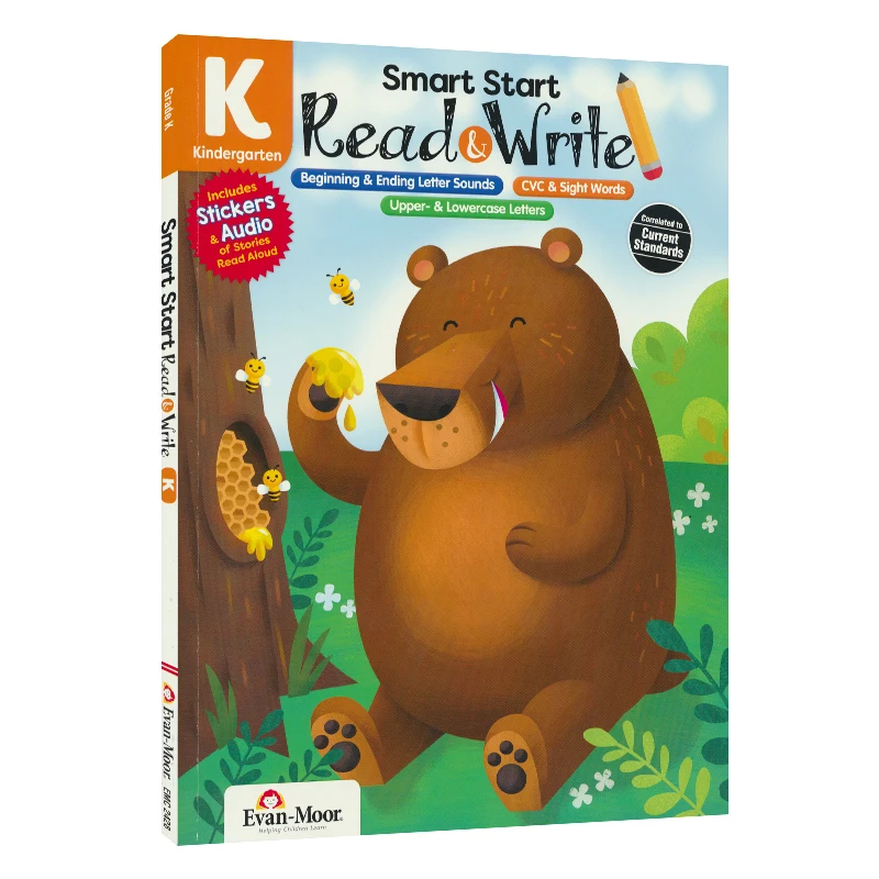 

Evan-Moor Smart Start Read and Write Workbook, Grade K,aged 4 5 6 7, English book 9781629389820