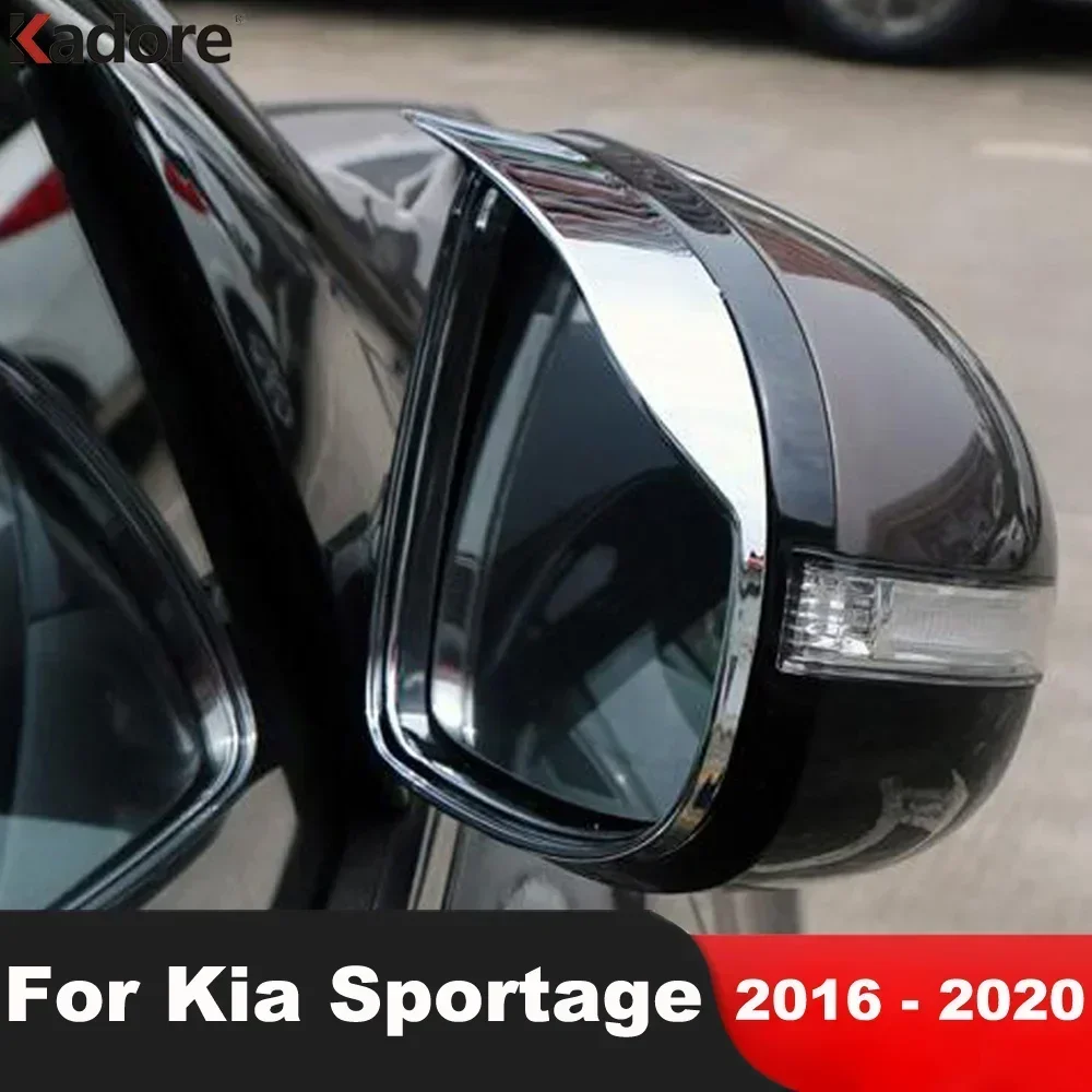 

Rearview Mirror Eyebrow Cover Trim For KIA Sportage 2016-2020 Chorme Car Side Mirrors Rain Shield Sun Visor Frame Accessories