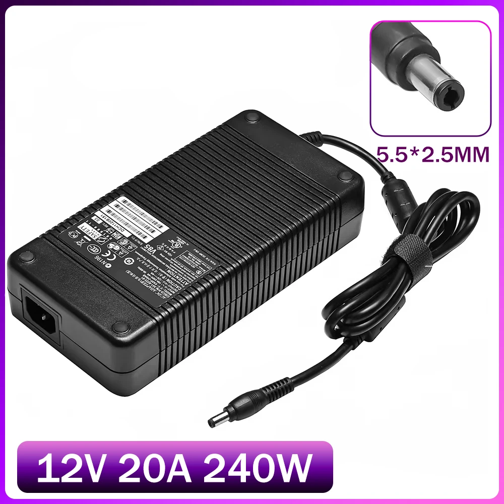 240W 12V 20A EADP-220AB B AC Adapter Charger for DELTA 341-0222-01 Laptop Power Supply 5.5 X 2.5mm