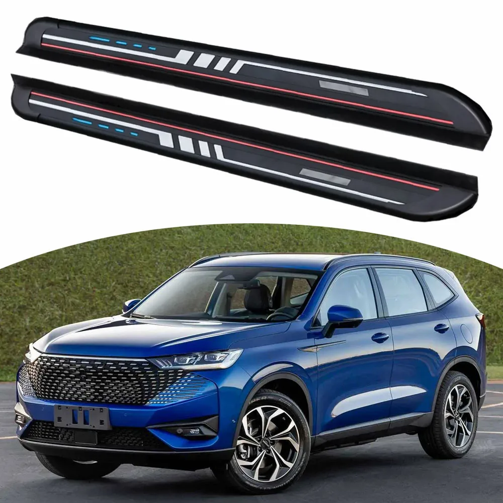 

2PCS Running Boards Side Steps Fits For Haval H6 2020-2025 Fixed Pedals Nerf Bars High Quality
