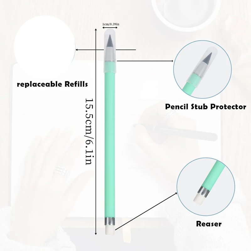 70Pcs Inkless Pencil Reusable Everlasting Pencil with Eraser Forever Pencils for Home School Office Writing Drawing