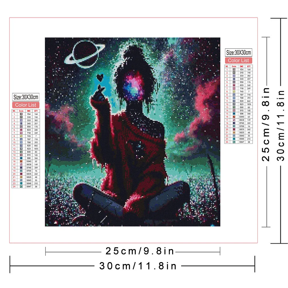AZQSD Diamond Mosaic Kit Girl Woman Portrait Home Bedroom Wall Artwork Diamond Painting Kits Starry Sky Landscape Handicrafts