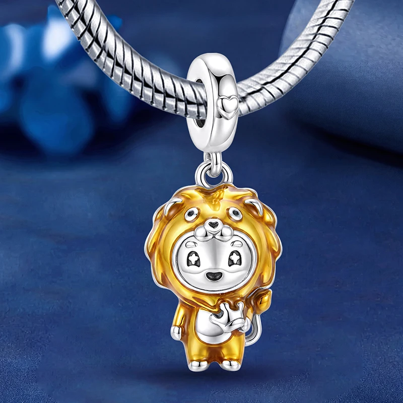 Modische Hippo-Jungen-Flügel-Charm-Perlen der Golden Series passend für Original-Armbänder und Armreifen, 925er Sterlingsilber, edler Schmuck, Geschenk