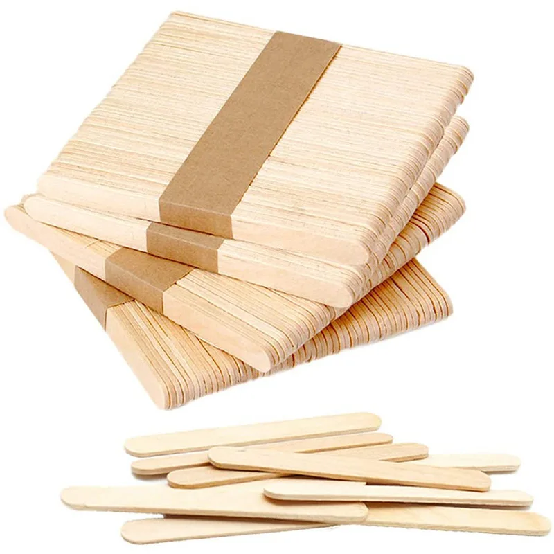 50Pcs/Lot Wooden Craft Ice Cream Sticks Pop Popsicle Sticks Natural Wood Cake Tools DIY kids Handwork Art Crafts Toys Ice Mold